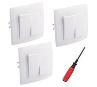 3 interrupteurs double, 10A, 250V, pour éclairage, à encastrer