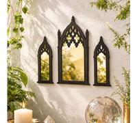 3 jeux de miroirs muraux style gothique à double couche, miroirs style gothique noir décorés d'arches, œuvres murales style gothique rétro, miroirs de décoration de maison de style gothique de luxe, m
