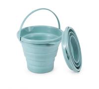3 L Seau Pliable Bleu, Seau de Nettoyage Compact en Plastique avec Poignée, Récipient d’Eau Peu Encombrant pour Camping, Pêche, Plage, Bac à Sable, Caravane, Voyage et Usage Extérieur