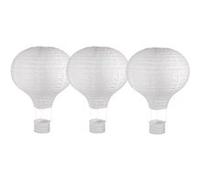 3 lampions en papier montgolfière à chassis métallique Ø 30 x 40 cm Blanc G