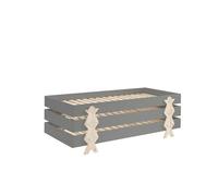 3 Lits Modulo Smiley Gris Empilables 90x200 L 203,6 X Lg 93,8 X H 27,5 Cm