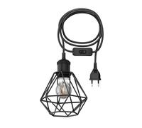 3 m de câble textile RETRA Vintage prise interrupteur noir cage-écran + lampe