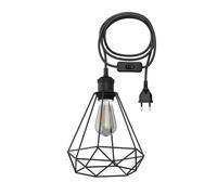 3 m de câble textile RETRA Vintage prise interrupteur noir cage-écran + lampe