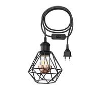 3 m de câble textile RETRA Vintage prise interrupteur noir cage-écran + lampe
