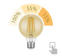 3 m de câble textile RETRA Vintage prise interrupteur noir + lampe LED or max.