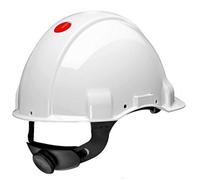 3M casque de protection, Uvicator, fermeture à cliquet, non ventilé, diélectrique 1000 V, bande de soudage en cuir, blanc, G3001MUV1000V-VI x1 morceau