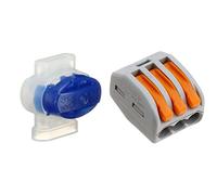 3 M Scotch 314 Lok humidité geschützter maximum 0,5 mm² à 1,5 mm², connecteurs, bleu (Lot de 50) & Wago WAG222413 bornes 3 x 0,08-4 mm²- 50 pièces