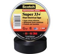 3 M Scotch Super 33 + Ruban adhésif isolant 19 mm x 20,1 m x 0,177 mm Noir Lot de 10