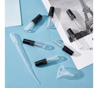 3 ml Mini-Fine Mist Vaporisateur en verre transparent - Vaporisateur de voyage avec couvercle noir - 40 pièces avec entonnoir et pipettes - pour parfum cosmétique