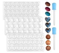 3 moules en polycarbonate pour chocolat, moules transparents pour bonbons avec 2 embouts en forme de goutte, moules 3D pour gelée, bonbons, glaçons