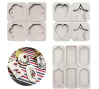 3 moules en silicone pour savon, différents modèles de moules pour résine époxy avec trou de suspension