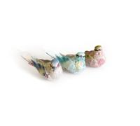 3 Oiseaux Papier Couleur Sur Pince - 10x4 Cm