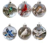 3 Ornement de Noël en Acrylique Transparent de Fabrication Artisanale, décoration Suspendue pour Arbre Festif, Oiseau de Vacances, Boules en Acrylique