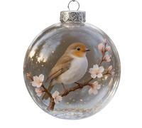3 Ornement de Noël en Acrylique Transparent de Fabrication Artisanale, décoration Suspendue pour Arbre Festif, Oiseau de Vacances, Boules en Acrylique