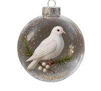 3 Ornement de Noël en Acrylique Transparent de Fabrication Artisanale, décoration Suspendue pour Arbre Festif, Oiseau de Vacances, Boules en Acrylique