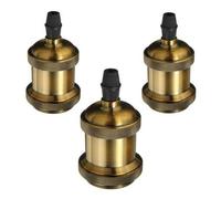 3 Pack Douille Vintage E27 en Cuivre Céramique - Lustre Rétro Sans Fil