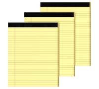 3 Pack Yellow Legal Pads 8.5 x 11, Wide Ruled Legal Note Pads Lined Paper, 30 Sheets Per Notepads 8.5 x 11, Double-Sided Printing Yellow Pads, Lined Paper Pads for Home, Office, School, Business