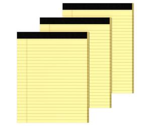 3 Pack Yellow Legal Pads 8.5 x 11, Wide Ruled Legal Note Pads Lined Paper, 30 Sheets Per Notepads 8.5 x 11, Double-Sided Printing Yellow Pads, Lined Paper Pads for Home, Office, School, Business