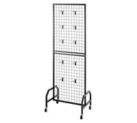 3 packs de panneaux muraux grillagés 600 x 1640 mm Présentoir métallique avec roulettes et crochets
