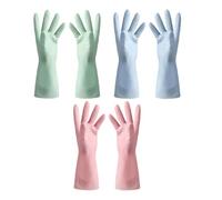 3 Paires Moufles de Nettoyage PVC pour Vaisselle, Légumes, Hommes | Manchette Longue Anti-éclaboussures, Texture Adhérente, Réduit la Fatigue, pour Sol, Outils Cuisine Couleur Aléatoire