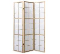 3 pan diviseur de pièce écran Pliant - Bois diviseur Shoji en Papier de Riz Blanc Naturel