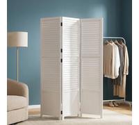 3 pan Pliant partition de diviseur de Chambre Bois paravent écran confidentialité Blanc