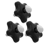 3 Paquets Boulon de Poignée de Tondeuse à Gazon, Vis Étoile Noire | Métal et Plastique, Serrage Manuel Confortable, Fixation Réglable, pour Atelier Garage et Jardin