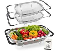 3 passoirs en acier inoxydable extensibles de 36,5 cm pour la cuisine