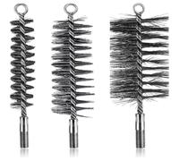3 Pc Brosses de Ramonage Cheminée Brosse de Chaudière de Chauffage Métallique Goupillon à Tuyau de Poêle Rond-30mm, 50mm, 80mm