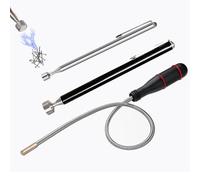 3 Pcs Aimant Mecanique Auto, Aimants Pour Magnétique Puissant,Kit d'Outils Magnétiques Télescopiques,Barre Magnétique Aimant Flexible,Objets Métalliques, Pièces De Voiture (1.5LB 3LB 5LB)