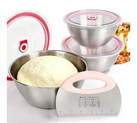 3 PCS Boite a Paton Pizza avec Couvercle, Kit pour Four a Pizza en Acier
