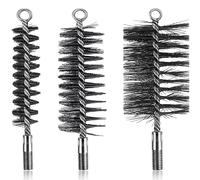 3 Pcs Brosses de Ramonage Cheminée Brosse de Chaudière de Chauffage Métallique Goupillon à Tuyau de Poêle Rond, Brosse de Cheminée en Fil d'Acier Robuste (30 mm, 50 mm, 80 mm)