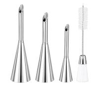 3 Pcs Douille de Pâtisserie Petit Choux 1 brosse à cheveux Injecteur de Buses À Fleurs Encadrées À la Crème, Injecteur de Confiture, Beignets À Gâteau Feuilleté