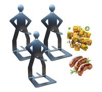 3 PCS Funny Hot Dog Sausage Stand Holder, Standing Man Sausage Barbecue Rack, Reusable Stainless Steel BBQ Sausage Holder, Portable Barbecue Grill Accessories for Barbecue Camping Spring Trip 3PCS