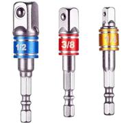 3 Pcs Impact Grade Socket Adapter, Socket Bit Adapters Set, High Speed Nut Driver, Socket Bit Hex Shank Adapter, Wrench Adapter Extension, pour les Outils de Réparation Domicile, Outils Bricolage