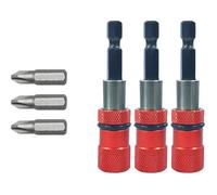 3 pcs Magnétique Porte-embout avec Butée de Profondeur de Vis Réglable 1/4"" Hex Tige Cloison Sèche Embout de Visseuse Placo pour Pl