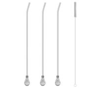 3 Pcs Pailles Inox Réutilisables, Paille Inox de Cuillère avec Brosse de Nettoyage, Amovible, Paille Metallique pour Thé, Verres et Tasses Stanley (30.5cm)