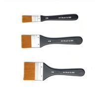 3 pcs pinceaux Peinture Plats en Nylon pour Mur Aquarelle Quotidien | Tailles assorties, poils souples, manche bois, nettoyable, ergonomique, robuste, prise confortable, tailles variées