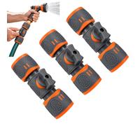 3 PCS Raccords de Tuyau d'Arrosage avec Robinet de Réglage, Compatible avec Gardena, Connecteur Rapide avec Régulateur de Débit, Double Connexion 20 mm (3/4") pour Jardin, Nettoyage et Lavage Auto
