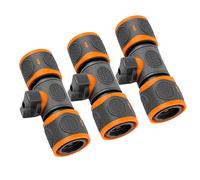 3 PCS Raccords de Tuyau d'Arrosage avec Valve de Réglage, Raccord Tuyau Arrosage avec Valve d'Arrêt d'eau, Vanne de Régulation du Débit, Compatible avec Gardena, Connecteur Rapide Jardin