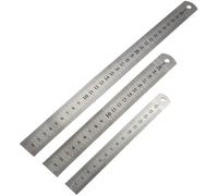 3 PCS Règle Graduée Droites en Métal Couture Double Faces Règle Ecolier Dessin Tailleur Instrument de Mesure 15 / 20 / 30 cm