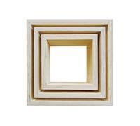 Graine Créative 3 petites étagères carrées en bois 22 x 22 x 8 cm Beige