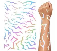 3 pezzi KPOP tatouage éphémère - Tatouages temporaires demon Modèle démoniaque holographique, tattoo waterproof, décoration pour soirée à thème, halloween, anniversaire