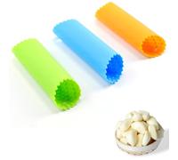 3 Pièce Epluche Ail en Silicone, de Peau Presse-ail Professionnel,Rouleaux D'éplucheur D'ail Peeling, Accessoire de Cuisine pour Ail Pelé,Éplucheur, 3 Couleurs