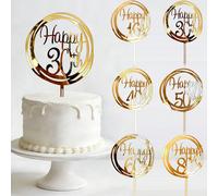 3 pièces/1 pièce Cadre circulaire en acrylique doré "16e 30e 40e 50e 60e 80e" Décoration de gâteau d'anniversaire, Décorations de fête d'anniversaire 3 pièces,1 pièce,Argent - 1 pièce,Argent - 3 pièce