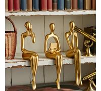 3 pièces/1 pièce Figurine statuette dorée, décoration d'intérieur, étagère de livre moderne et décoration de table, convient pour vitrine d'exposition, bar, décoration de mariage, accessoires de burea