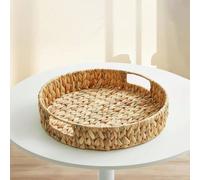 3 pièces/2 pièces/1 pièce Paniers de rangement tressés en jacinthe d'eau, plateaux en rotin pour les collations, les fruits, le thé du salon, les gâteaux, le pain, l'organisation et le rangement de la