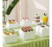 3 pièces/4 pièces/6 pièces Tubes à aliments en acrylique blanc/transparent, supports multifonctionnels en acrylique à 5 côtés avec fond creux, convient pour le petit-déjeuner, le buffet, le mariage, l