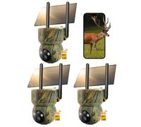3 pièces 4G LTE caméra pour animaux sauvages avec carte SIM 2K solaire caméra pour animaux sauvages avec transmission par téléphone portable App sans fil caméra de surveillance extérieure batterie vis