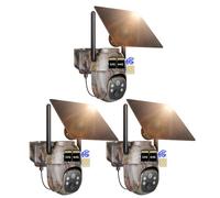 3 pièces 4G LTE caméra solaire pour animaux sauvages avec détecteur de mouvement batterie caméra pour animaux sauvages avec carte SIM et carte 32G & 64G 2K caméra de surveillance extérieure vision noc